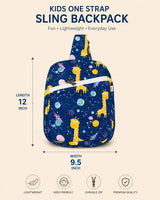 Handblock Printed Cotton Kids’ One Strap Backpack with Adjustable Straps