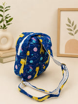 Handblock Printed Cotton Kids’ One Strap Backpack with Adjustable Straps