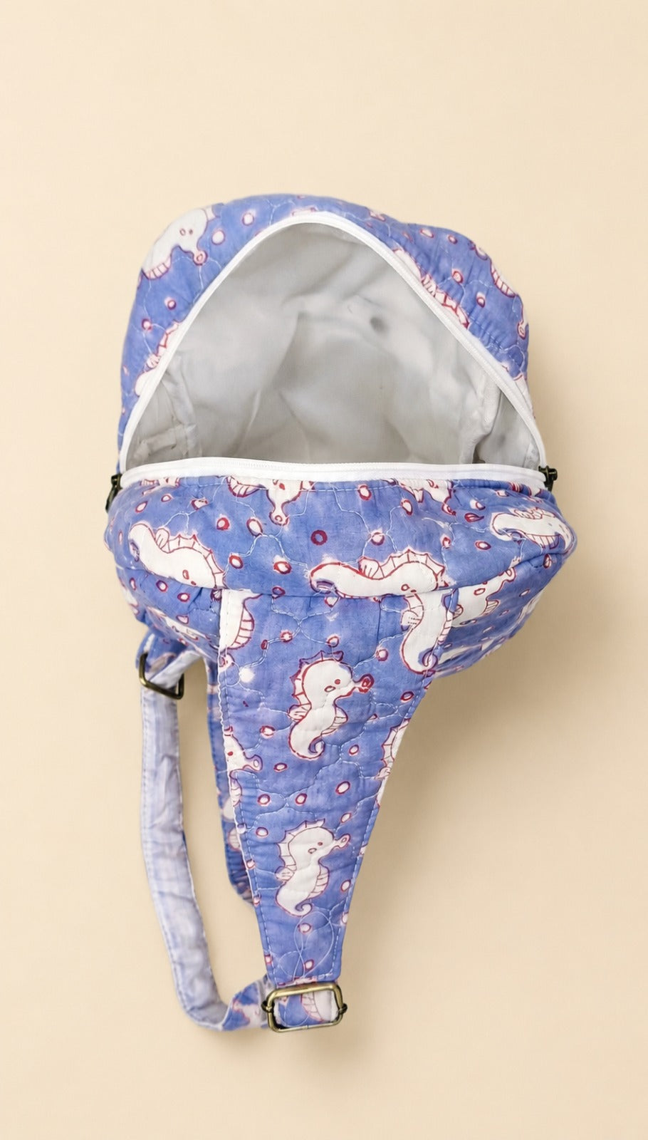 Handblock Printed Cotton Kids’ One Strap Backpack with Adjustable Straps