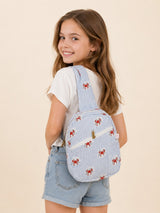 Handblock Printed Cotton Kids’ One Strap Backpack with Adjustable Straps