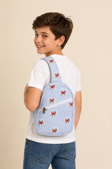Handblock Printed Cotton Kids’ One Strap Backpack with Adjustable Straps