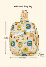Handblock Printed Cotton Kids’ One Strap Backpack with Adjustable Straps