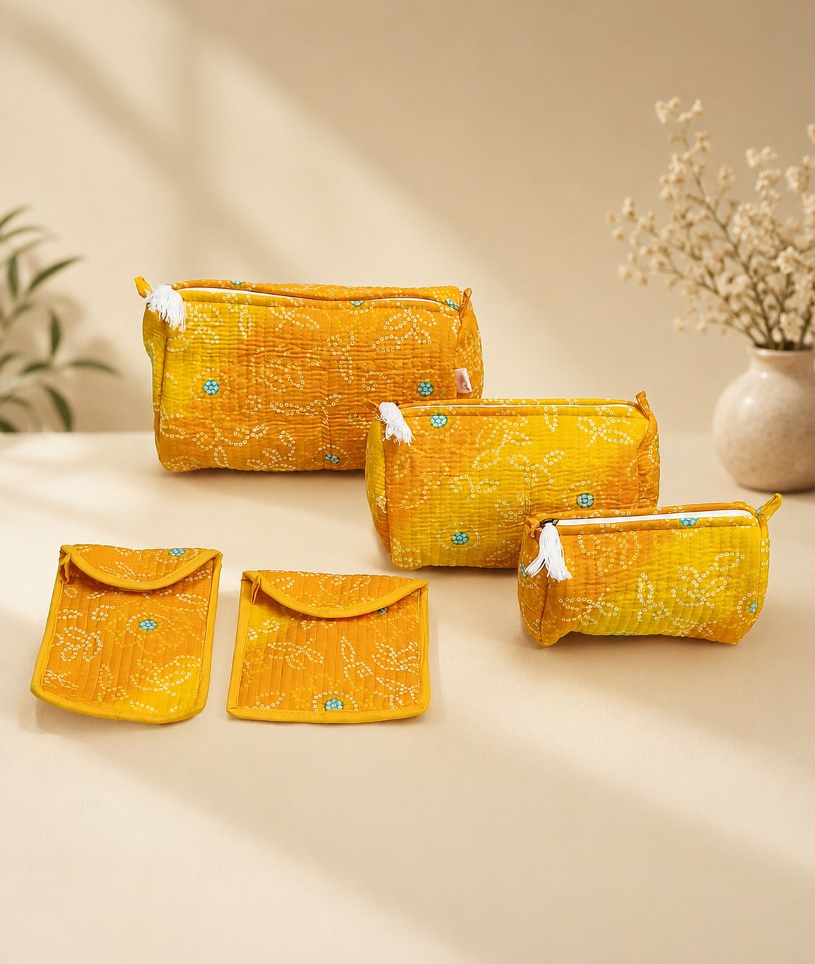 Set of 5 Utility Pouches (3 Makeup Pouches, 1 Sunglass Pouch, 1 Sanitary Napkin Pouch