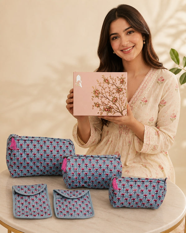 Set of 5 Utility Pouches (3 Makeup Pouches, 1 Sunglass Pouch, 1 Sanitary Napkin Pouch
