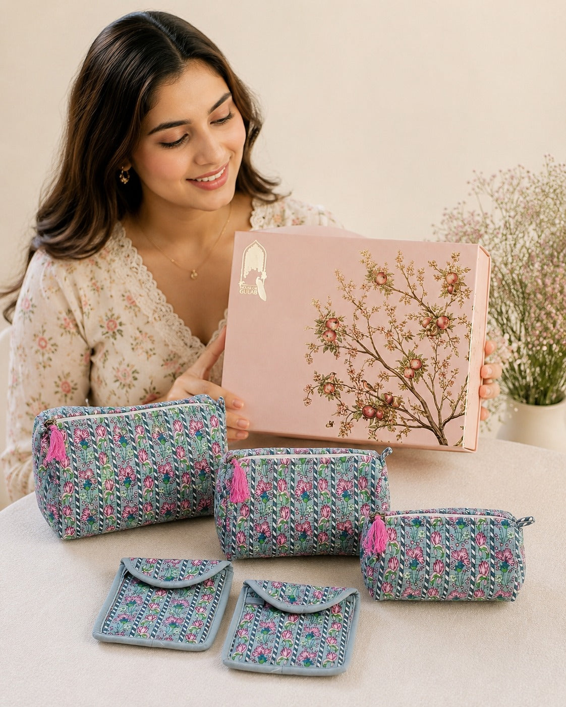 Set of 5 Utility Pouches (3 Makeup Pouches, 1 Sunglass Pouch, 1 Sanitary Napkin Pouch