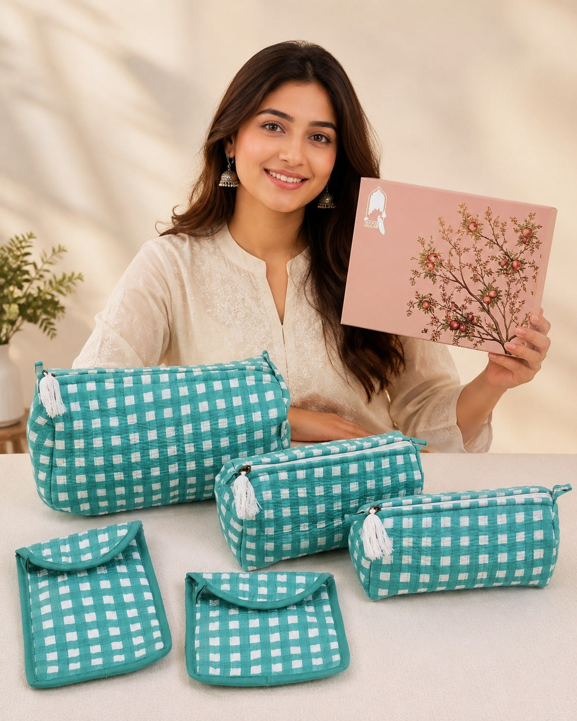 Set of 5 Utility Pouches (3 Makeup Pouches, 1 Sunglass Pouch, 1 Sanitary Napkin Pouch