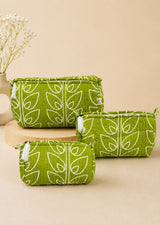 Set of 3 cosmetic bag/pouches with waterproof lining