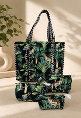 Stylish Tote Bag with 3 Coordinated Utility Pouches with Gift Box