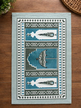 Gift Box with Handblock Printed Canvas Cotton Table Runner & Set Of 6 Mats