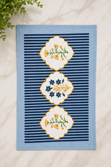 Gift Box with Handblock Printed Canvas Cotton Table Runner & Set Of 6 Mats