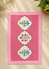 Gift Box with Handblock Printed Canvas Cotton Table Runner & Set Of 6 Mats