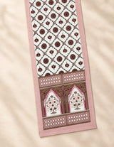 Gift Box with Handblock Printed Canvas Cotton Table Runner & Set Of 6 Mats