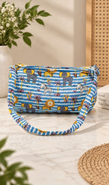 Handblock Printed Cotton Kids’ Duffle Bag with Adjustable Strap