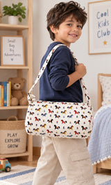 Handblock Printed Cotton Kids’ Duffle Bag with Adjustable Strap