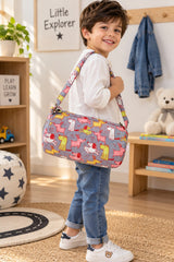 Handblock Printed Cotton Kids’ Duffle Bag with Adjustable Strap