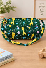 Handblock Printed Cotton Kids’ Duffle Bag with Adjustable Strap