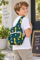 Handblock Printed Cotton Kids’ One Strap Backpack with Adjustable Straps