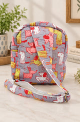 Handblock Printed Cotton Kids’ One Strap Backpack with Adjustable Straps