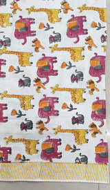 Kids Gift Set - Handblock Printed Towels - 1 Bath + 2 Hand Towels