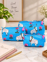 Set of 3 cosmetic bag/pouches with waterproof lining
