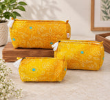 Set of 3 cosmetic bag/pouches with waterproof lining