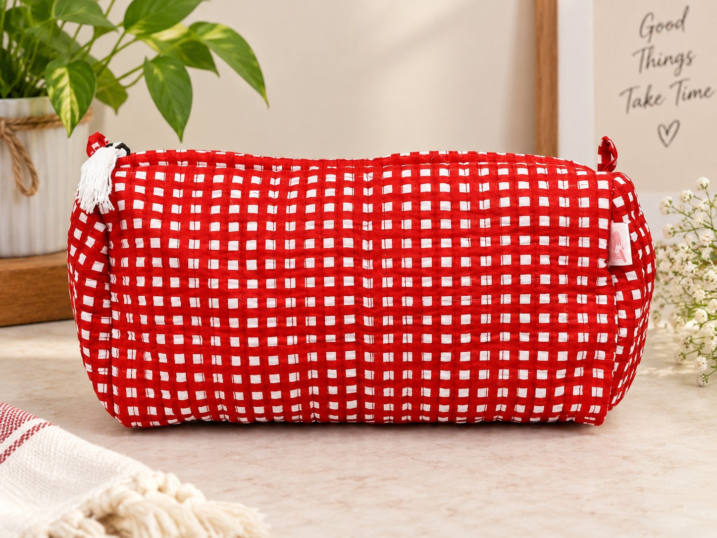 Set of 3 cosmetic bag/pouches with waterproof lining