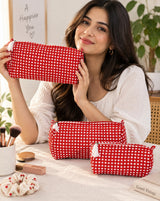 Set of 3 cosmetic bag/pouches with waterproof lining