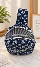 Handcrafted Quilted Cotton One Strap Backpack - 12x9.5x4.5 Inches