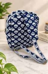 Handcrafted Quilted Cotton One Strap Backpack - 12x9.5x4.5 Inches