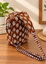 Handcrafted Quilted Cotton One Strap Backpack - 12x9.5x4.5 Inches