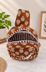 Handcrafted Quilted Cotton One Strap Backpack - 12x9.5x4.5 Inches