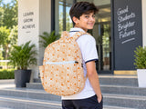 Handblock Printed Cotton Kids’ School Backpack with Front Zip Pocket