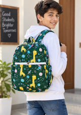 Handblock Printed Cotton Kids’ School Backpack with Front Zip Pocket