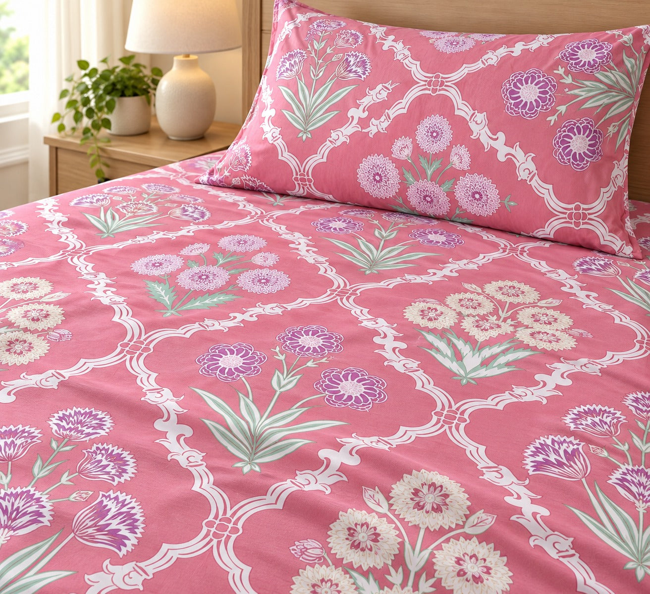 Bedsheet Value Gift Box | 1 Double Polycotton Bedsheet & 2 Pillow Covers