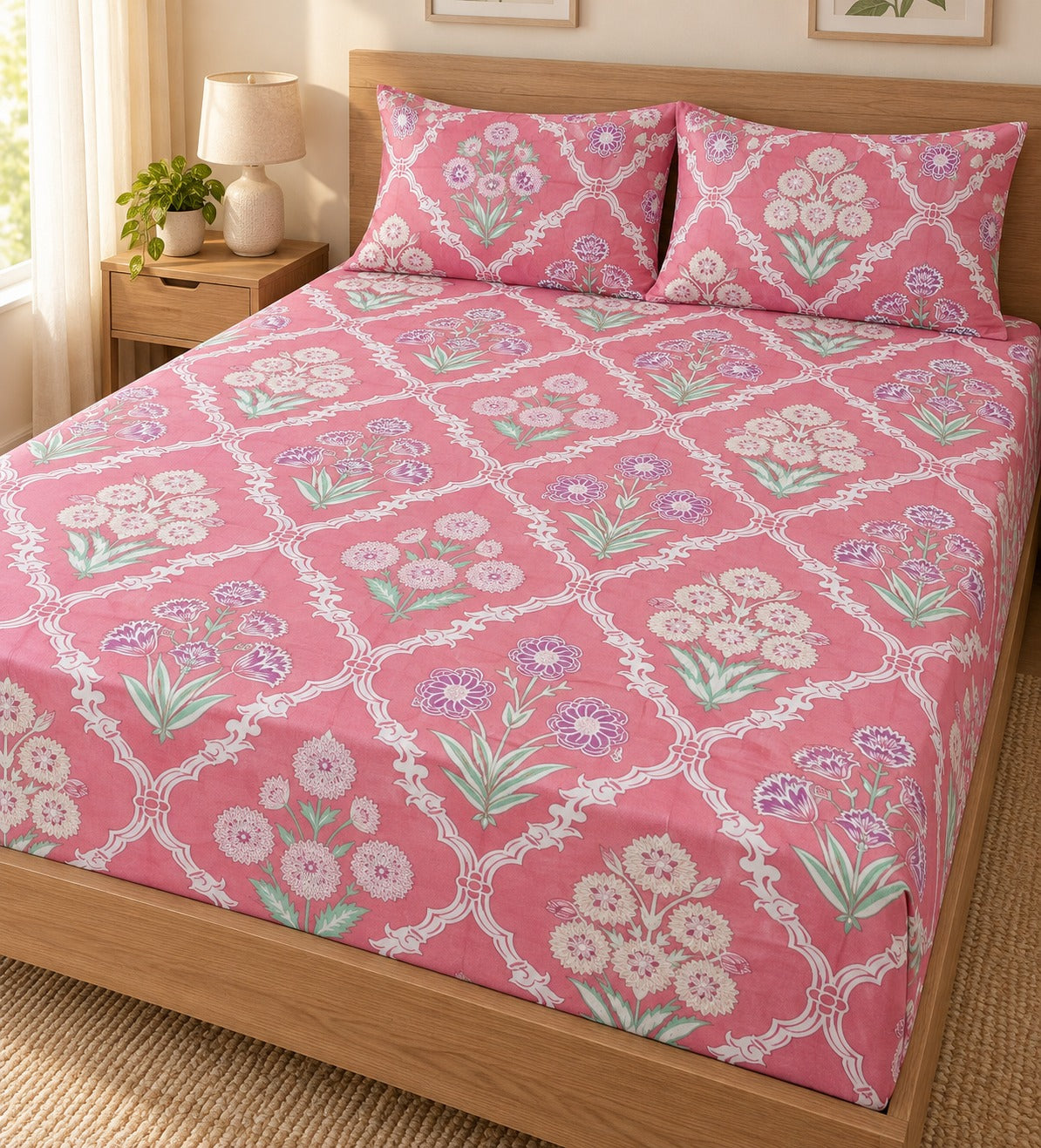 Bedsheet Value Gift Box | 1 Double Polycotton Bedsheet & 2 Pillow Covers