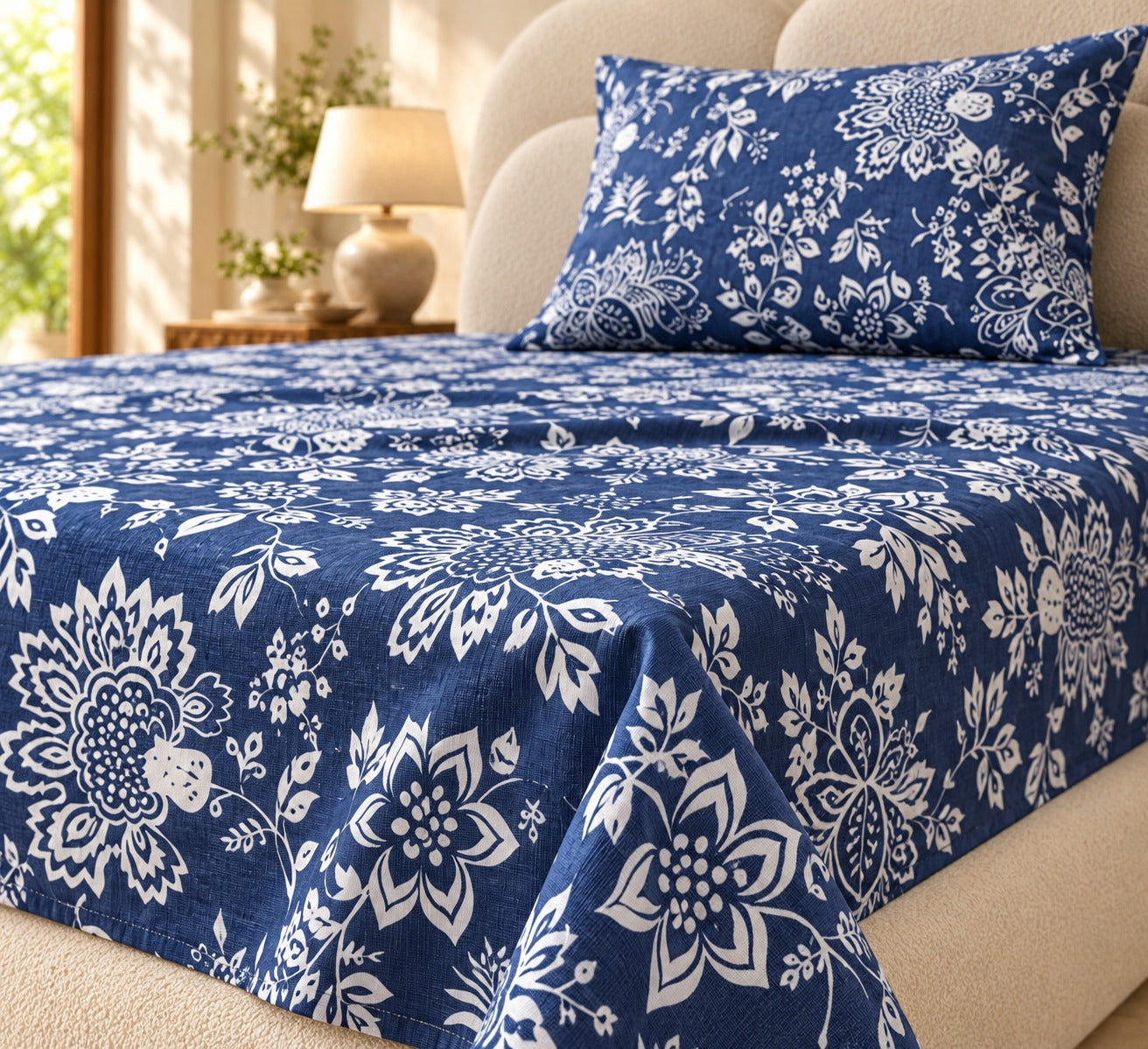 Bedsheet Value Gift Box | 1 Double Polycotton Bedsheet & 2 Pillow Covers