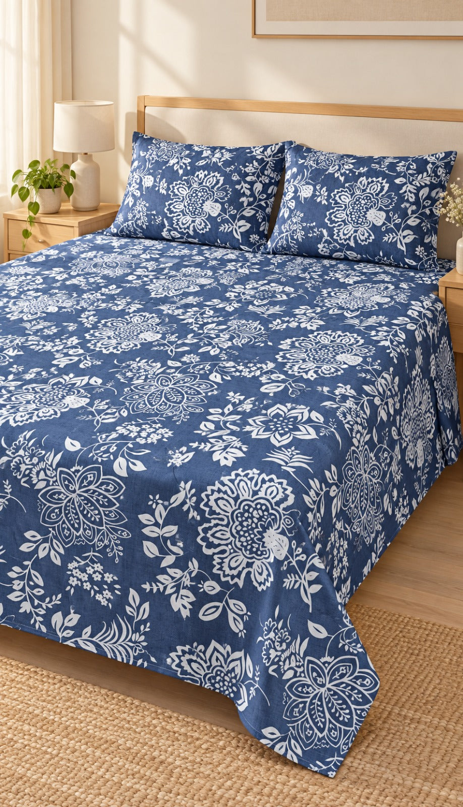 Bedsheet Value Gift Box | 1 Double Polycotton Bedsheet & 2 Pillow Covers