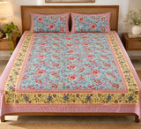 Bedsheet King Size Gift Box | 1 Ethnic Motifs Double Bedsheet with 2 Pillow Covers