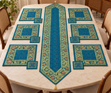 Gift Box with Banarasi Zari Table Runner, Set Of 6 Mats, 6 coaster