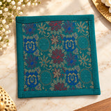 Gift Box with Banarasi Zari Table Runner, Set Of 6 Mats, 6 coaster