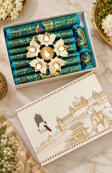 Gift Box with Banarasi Zari Table Runner, Set Of 6 Mats, 6 coaster