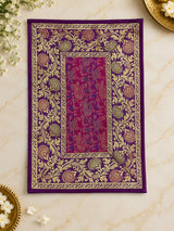 Gift Box with Banarasi Zari Table Runner, Set Of 6 Mats, 6 coaster