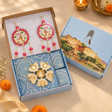 Bedsheet King Size Gift Box | 1 Ethnic Motifs Double Bedsheet with 2 Pillow Covers