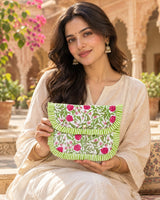 Handcrafted Quilted Wallet Clutch for Women - Passport, Card & Cash Holder