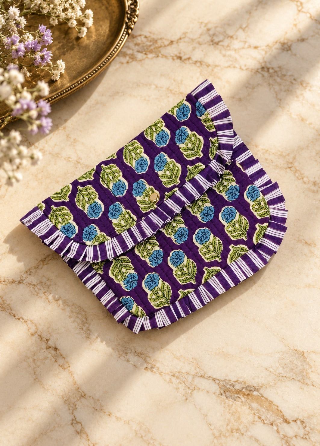 Handcrafted Quilted Wallet Clutch for Women - Passport, Card & Cash Holder