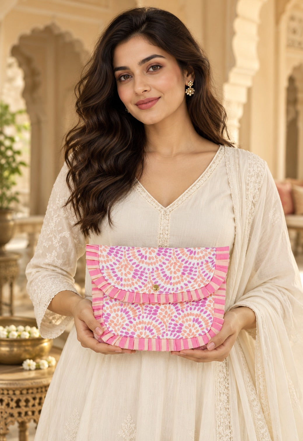 Handcrafted Quilted Wallet Clutch for Women - Passport, Card & Cash Holder