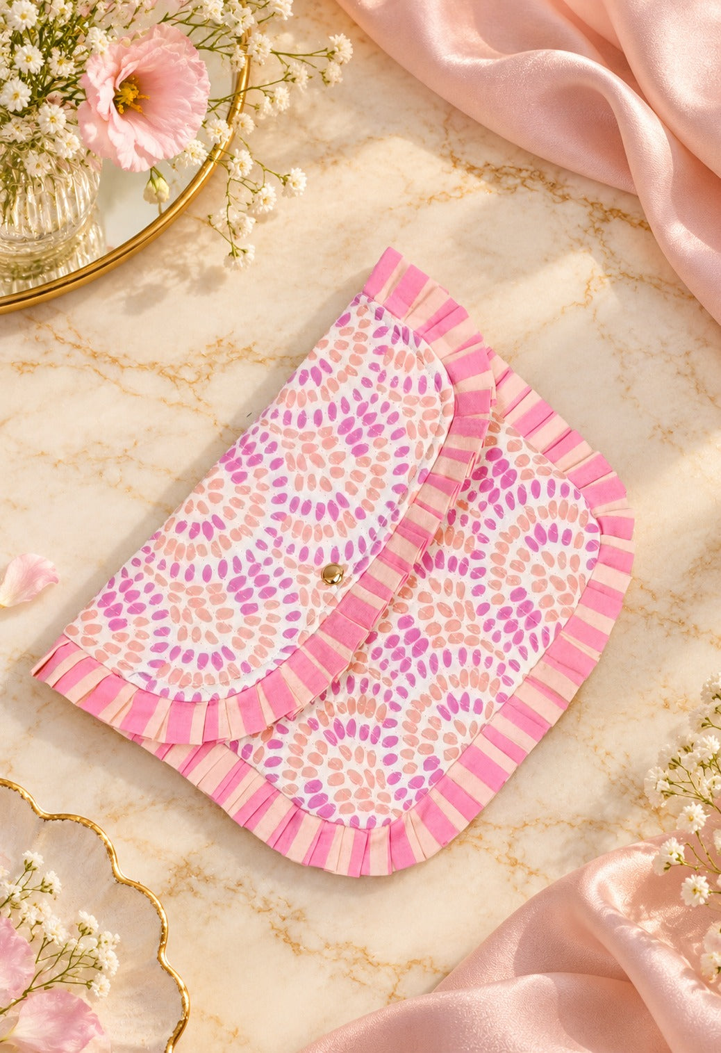 Handcrafted Quilted Wallet Clutch for Women - Passport, Card & Cash Holder