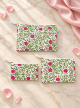 Set of 3 cosmetic Flat pouches