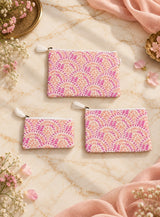 Set of 3 cosmetic Flat pouches