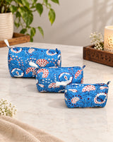 Set of 3 cosmetic bag/pouches with waterproof lining